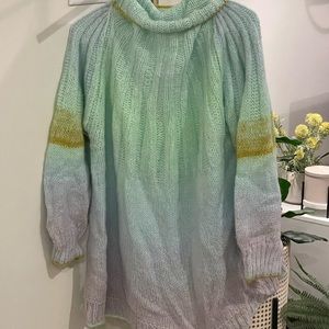 Anthropologie Ombré Mock Neck Sweater